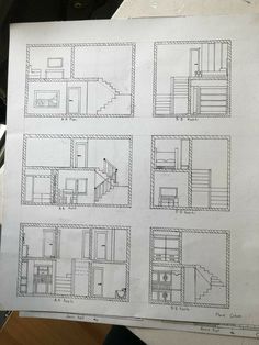 some drawings of different rooms on top of a piece of paper