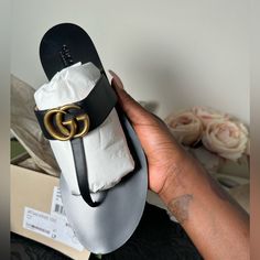 Brand New. Never Worn. Women’s Size 41. Comes With Dust Bags, Tags & Original Box. Price Non Negotiable ! Gucci Black Sandals With Single Toe Strap, Gucci Designer Sandals With Single Toe Strap, Designer Gucci Sandals With Single Toe Strap, Gucci Sandals, Shoes Gucci, Leather Thong Sandals, Girly Shoes, Gucci Leather, Men's Footwear