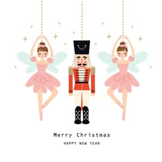 merry christmas and happy new year with nutcrackers