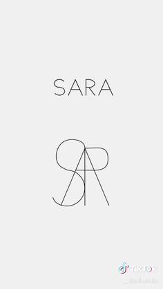 the words sara are written in black and white