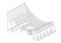 an image of a white tent with stairs