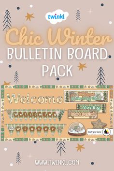 Chic Winter Bulletin Board Pack Up Bulletin Board, Cozy Chic