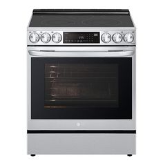 a silver oven with the door open on an isolated white background for use in commercial purposes