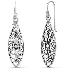 PRICES MAY VARY. OXIDIZED EARRINGS FOR WOMEN: Elevate your style with the timeless elegance of a filigree design, featuring a unique oxidized finish for a touch of vintage charm DANGLE EARRINGS FOR WOMEN TRENDY: This sterling silver plated earrings are made with the best quality materials to exhibit a trendy appearance with a bright, reflective finish at an affordable price. HYPOALLERGENIC EARRINGS: Crafted with care for sensitive skin, these sterling silver plated dangle earrings offer both sty Metal Filigree Drop Earrings, Unique Sterling Silver Filigree Earrings, Artisan Dangle Filigree Earrings, Artisan Silver Filigree Earrings, Bohemian Sterling Silver Filigree Teardrop Earrings, Unique Gifts For Women, Filigree Design, French Wire, Hypoallergenic Earrings