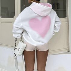 Pink Heart Print Hoodie · TeddyLoveEve · Online Store Powered by Storenvy Pink Heart Print, Casual Preppy Outfits, Cute Preppy Outfits, Cute Sweatshirts, Cute Everyday Outfits, Cute Simple Outfits, Print Hoodie, Dream Clothes, Preppy Outfits