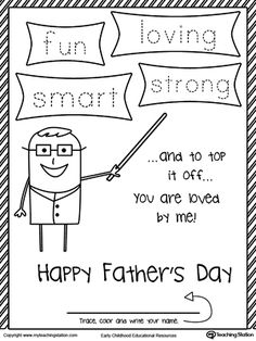 a father's day card with the words happy fathers day and an image of a man