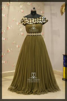 Long Frocks Models, Long Frocks Models For Stitching, Frocks Models, Teja Sarees, Tassels Fashion Clothing, Kalamkari Dresses, Off Shoulder Design, Color Floor