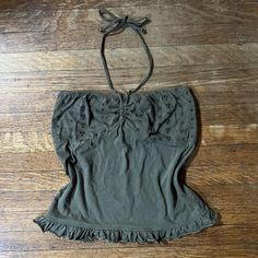 Fairygrunge babydoll halter top. Green color. Eyelet... - Depop