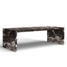 a black and white marble bench on a white background