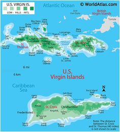 a map of the u s virgin islands with all its major cities and their names