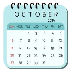 a calendar for the month of october