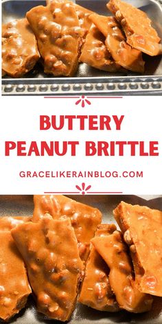 buttery peanut brittle recipe with the title