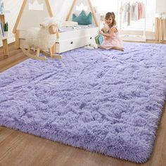 Pink Purple Girls Bedroom, Purple Toddler Bedroom, Purple Toddler Room, Pastel Rainbow Bedroom, Purple Kids Room, Peaceful Room, Purple Rugs, Purple Girls Bedroom, Girls Bedroom Lighting