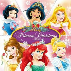 the disney princesses are all dressed up in their tiaras and dresses for christmas