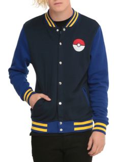 Pokemon Varsity Jacket Pokemon Go Trainer, Pokemon Shirts, Dream Things, Pokemon Clothes, Pokemon Blue, College Jackets, Anime Fashion, Varsity Style