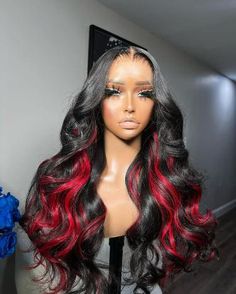 Hair Color Red Highlights, Red Hair With Highlights, Wigs Glueless, Hair Patterns, Human Hair Color, Blonde Lace Front Wigs, Short Hair Wigs, Human Virgin Hair, Colored Wigs