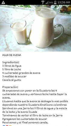 the recipe is in spanish and it has two glasses on top of each other,