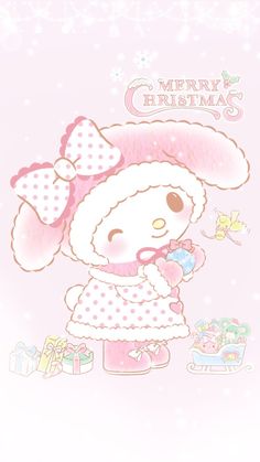 a cartoon character holding a teddy bear in her hand and wearing a pink dress with polka dots