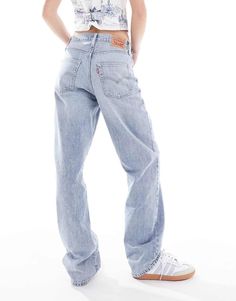 Jeans by Levi's It’s time for a 90s redux Straight leg cut Baggy fit Mid rise Belt loops Zip fly Five pockets Hem designed to stack at the shoe Baggy Fit Jeans, Jean Baggy, Denim Day, Fitness Challenge, Baggy Jeans, Baggy Fits, Levis Jeans, Fit Jeans, Jeans Fit