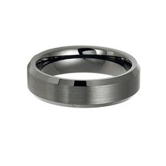 a men's wedding band with a brushed finish