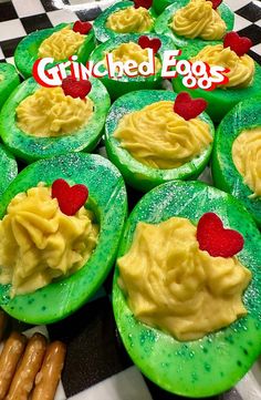 Grinch Party Christmas Recipe Ideas Grinch Recipe Ideas, Christmas Recipe Ideas, Grinch Party Ideas, Deviled Egg Dip, Weird Christmas, Grinch Party, Snack Shop, Christmas Recipe, Egg Recipe