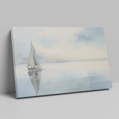 a painting of a sailboat on the water