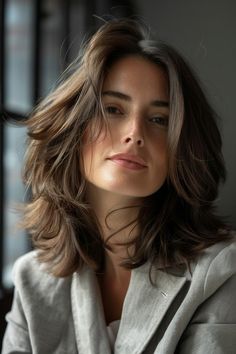 Dark Medium Hair With Layers, Narrow Face Haircuts, Short Hairstyle Layers Women, Long Italian Bob, Model Hair Short, Neck Length Haircut, Hair Long Bob, Double Chin Hairstyles, Heart Shaped Face Hairstyles