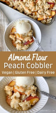 almond flour peach cobbler Almond Flour Peach Cobbler Recipe, Peach Cobbler Gluten Free, Cobbler With Fresh Peaches, Peach Cobbler With Fresh Peaches, Gluten Free Peach Cobbler, Almond Flour Recipes, Fresh Peaches, Gluten Free Sweets, Gluten Free Dairy Free Recipes