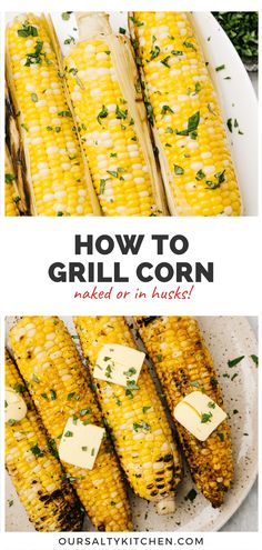 grilled corn on the cob with butter and parsley