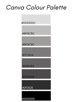 the color scheme for canva's palette is shown in black, white and grey