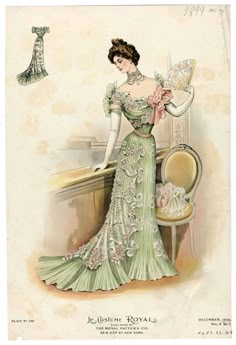 1899 Fashion, Belle Epoque Fashion, 1890s Fashion, 1800s Fashion, Fashion Illustration Vintage, 20th Century Fashion, 19th Century Fashion, Opera Gloves, Vintage Lady