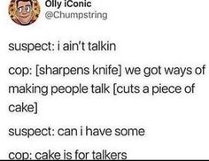 some people are talking to each other about cake