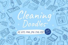 Cyber SALE (ends 12:00 am UTC Nov 30)! Cleaning doodles clipart. Can be used for business or even personal purposes for banners, brochures, flyers, patterns, and anything else your imagination can think of. Fully vector, which means there is no limit for scale. Also the files come in AI, EPS, PDF, SVG, PNG, JPEG. And as a bonus, there are additional files included, such as seamless patterns, backgrounds, banners, and sticker style objects! Enjoy! Cleaning Doodles, Doodle Elements, Vector Doodle, Blog Titles, Mobile Responsive, Custom Templates, Content Writing, Writing Tools