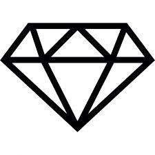 a black and white photo of a diamond on a white background with the word diamonds written below it