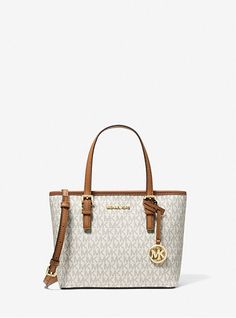 Jet Set Travel Extra-small Logo Top-zip Tote Bag | Michael Kors Tote Bag Michael Kors, Small Tote Bag, Michael Kors Purse, Zip Tote, Small Tote, Jet Set, Michael Kors Bag, Daily Fashion, Zip Pockets