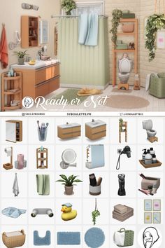 Elevate your Sims’ bathrooms with this stunning Sims 4 bathroom CC, found at number 38 on this list! The collection features sleek modern sinks, a soft-toned shower curtain, and a functional toilet that brings both style and utility to any space. I love the adorable details like hanging plants, fluffy bath rugs, and even a little ducky for playful charm. The wooden shelves and baskets add practical storage while keeping the aesthetic on point. This set is a perfect blend of chic decor and functionality for your Sims' homes!