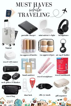 the most must haves and travel items for your trip in this info board, you'll be able to see them all