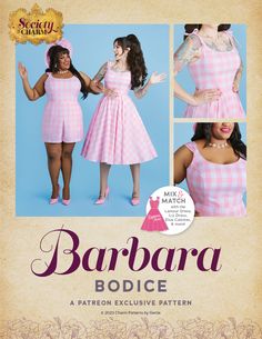 Barbara Bodice Pattern – Charm Patterns 1950 Sewing Patterns, Liz Dress, Waterfall Dress, Bodice Pattern, Derby Dress, Sewing Things, Summer Sundress, Pattern Collection, Sewing Blogs