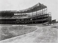 an old photo of the inside of a stadium