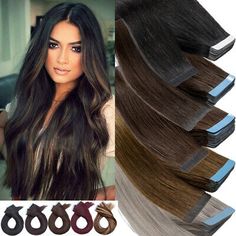 ad eBay - 60pcs=150g Seamless Thick Tape In Remy Human Hair Extensions Skin Weft Full Head. 100% Real Remy Human Hair Ponytail Extensions Wrap Around Clip in Pony Tail Curl. Real THICK 160g++ Double Weft Clip In Remy Human Hair Extensions Full Head XL462. Ombre Brunette, Hair Tape In Extensions, Human Hair Ponytail Extensions, Human Hair Ponytail, Curled Ponytail, Brunette Ombre, Straight Hair Extensions, Hair Tape, Brazilian Remy Hair