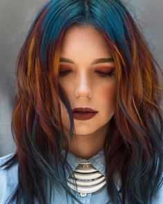 Organic Hair Dye, Organic Hair Color, Vivid Hair, Medium Layered Hair, Medium Short Hair, Hair Idea, Awesome Hair, Ombre Hair Color, Organic Hair