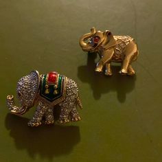 Two Rhinestones And Metal Pin And Brooch Both Elephants In New Unused Condition Please See Photos For Full Description And Details Same-Day Shipping Elephant Jewelry, Metal Pins, Pin Brooch, See Photo, Brooch Pin, Brooches, Elephant, Women Jewelry, Gold