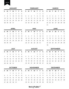 a black and white calendar for the year 2011