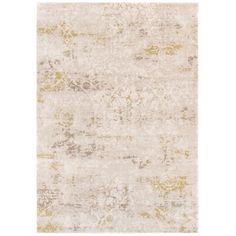 an area rug with beige and yellow colors on the bottom, in front of a white background