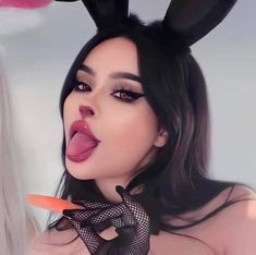 Dark Bunny Makeup, Playboy Makeup Look, Bunny Makeup Cute, Black Bunny Makeup, Bunny Girl Makeup, Lola Bunny Makeup, Bunny Costume Women, Bunny Makeup Halloween, Bunny Makeup Look