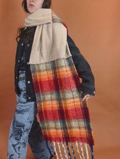 Oversized upcycled blanket scarf Cozy Wool Scarves For Fall, Oversized Casual Fall Scarves, Casual Oversized Scarf For Fall, Oversized Cozy Scarves For Cold Weather, Cozy Fall Scarves For Layering, Casual Wool Scarves For Fall, Casual Wool Plaid Scarves, Casual Plaid Wool Scarf, Blue Sarong