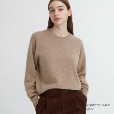 Premium Lambswool Crew Neck Jumper | UNIQLO Uniqlo Sweater, Lambswool Sweater, Crew Neck Jumper, Galeries Lafayette, Casual Style Outfits, Knit Jumper, Jumpers And Cardigans, Jumpers For Women, Uniqlo