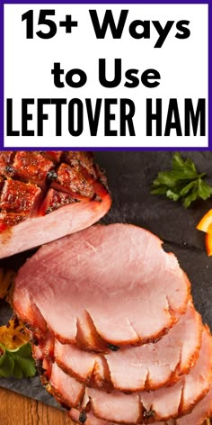 ham sliced into slices on top of a cutting board