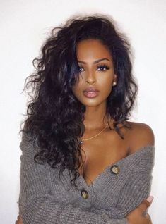 Naturally Curly Natural Hair Color Lace Front Wigs - beyou032 Hair Crush, Natural Hair Color, Mode Inspiration, Model Hair, Curly Hair Styles Naturally, Gorgeous Hair, 100 Human Hair, Pretty Hairstyles, Hair Goals