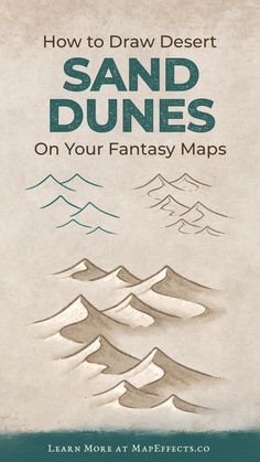 Drawing tutorial on how to draw desert sand dunes on your fantasy maps for rpg or books Fantasy Map Maker, Map Sketch, Fantasy Map Making, Fantasy World Map, Map Maker, Fantasy Maps, Drawn Map, Rpg Map, Book Writing Inspiration